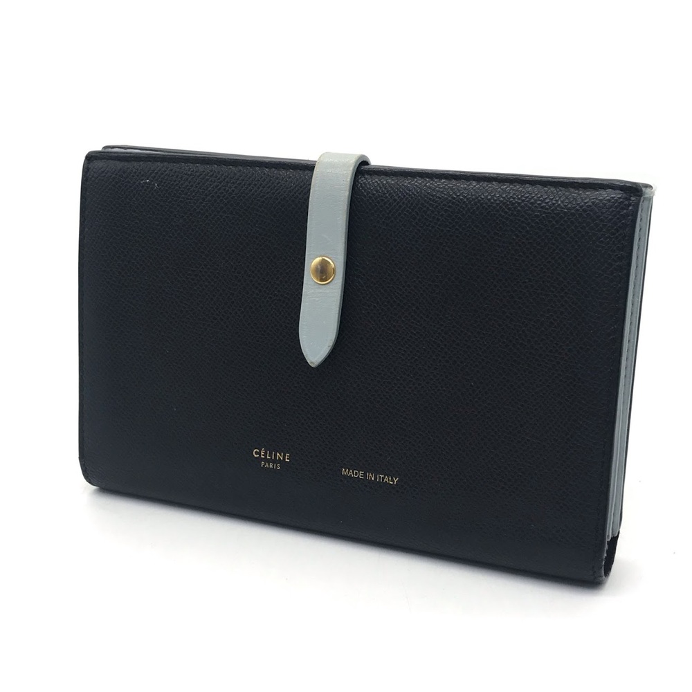 Celine Strap Multi Function Bi Fold Wallet Black - image 1
